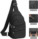 Tuwubi Crossbody Bags for Women, Sling Bag for Men, Small Hiking Backpack Anti Theft Lightweight for Outdoors Travel (M, Black) - Image 5
