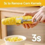 2026 New Corn Peeler, Corn Cob Stripper Tool Stainless Steel Corn Peeler for Corn on the Cob Multifunctional Kitchen Gadget Corn On Cob Remover Cutter Tool (Wood) - Image 3
