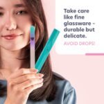 Glass Nail File with Case, Czech Glass Fingernail Files, Manicure Nail File for Natural Nails, Expert Precision Filing + Smooth Finish - Bona Fide Beauty Premium Nail Filer (Pastel Aqua Violet) - Image 5