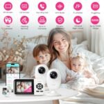 1080p Smart AI 2 Camera Video Baby Monitor,WiFi Switch,2.8" inch Display or WiFi Remote Access,Night Vision,1500ft Long Range,2-Way Talk,Sound Alert,Temperature Sensor,Lullabies Feeding Remind - Image 4