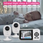 1080p Smart AI 2 Camera Video Baby Monitor,WiFi Switch,2.8" inch Display or WiFi Remote Access,Night Vision,1500ft Long Range,2-Way Talk,Sound Alert,Temperature Sensor,Lullabies Feeding Remind - Image 5