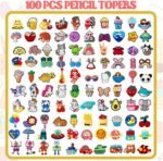 100 Pcs Cute Pencil Topper Decoation,Mixed Different Style Lovely Pencil Clips,Bulk Pen Toppers Charm Accessories for Kids,Classroom Rewards Prizes Gift for Students, medium - Image 4