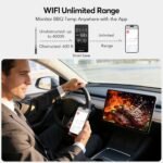 Smart WiFi Wireless Meat Thermometer, Sub-1G Long Range 1000FT, 7 NIST Certified Sensors in 1 Thin Probe ±0.5℉ Accuracy, Standalone Base with Large LED Screen for BBQ Grill Smoker Oven-Black - Image 3