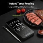 Smart WiFi Wireless Meat Thermometer, Sub-1G Long Range 1000FT, 7 NIST Certified Sensors in 1 Thin Probe ±0.5℉ Accuracy, Standalone Base with Large LED Screen for BBQ Grill Smoker Oven-Black - Image 4