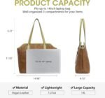 Tote Bag for Women,Large Capacity Tote Purses for Women,Vegan Leather Daily Travel Work Beach Shoulder Bags - Image 6
