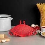 NEW Crabby Clip-On Strainer by OTOTO - Silicone and Stainless Steel Pasta Strainer, Funny Gifts, Cute Kitchen Accessories, Red Crab, Cool Kitchen Gadgets - Image 3