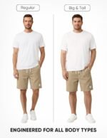 JMIERR Men's Corduroy Shorts Casual Elastic Waist Drawstring Lightweight Summer Beach Shorts - Image 4