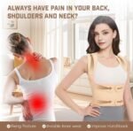 Back Brace Posture Corrector for Women & Men, Adjustable Shoulder Straightener with Full Back Support, Relief for Lower & Upper Back Pain, Hunchback & Scoliosis (Beige, Medium) - Image 3
