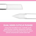 Bona Fide Beauty Glass Cuticle Pusher Set of 2 Manicure Nail Care Tools, 2PC Premium Clear Glass Manicure Sticks - Image 3