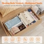 Lifewit 5 Pack 5" High Drawer Dividers 34-56cm/13.5-22" Adjustable Drawer Organizer for Clothes/Utensils, Expandable Drawer Separator in Dresser/Kitchen/Bedroom/Office Organization & Storage White - Image 6