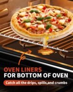 Oven Liners for Bottom of Oven - 2 Pack Large Heavy Duty Oven Mats, 17"x 25" Reusable Matt Liner for Electric, Gas, Toaster Ovens & Grills, BPA & PFOA Free, Kitchen Essentials, Black - Image 3