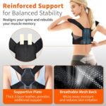 Posture Corrector for Women, Adjustable Back Straightener with Enhanced Support, Invisible Under Clothes, Breathable Upper Back Brace for Neck, Back Pain Relief, Correct Hunchback, Slouching, L/XL - Image 4