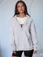 ANRABESS Womens Oversized Sweatshirt Long Sleeve Henley Pullover Tops 2026 Spring Casual Button Loose Fit Teens Outfits - Image 4