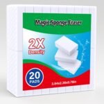 20 Pack Magic Sponges Erasers, 2X Density Long Lasting Melamine Sponge in Bulk, Household Cleaning Supplies, Kitchen Sponge for Bathroom, Wall, Shoe, Car, Dish, Sink, Shower Cleaner Tool - Image 2