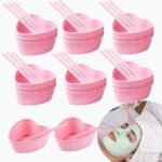 20 Pairs Pink Heart-shaped Plastic Facial Mask Mixing Bowls Set with Spatulas - DIY Skincare Mixing Tool Kit, Mud Masks, Home Salon, and Beauty Salon Use, Face Mask Applicator Tool(20Pcs) - Image 2