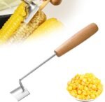 2026 New Corn Peeler, Corn Cob Stripper Tool Stainless Steel Corn Peeler for Corn on the Cob Multifunctional Kitchen Gadget Corn On Cob Remover Cutter Tool (Wood) - Image 2