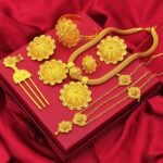 24K Gold Plated Ethiopian Jewelry Sets for women Wedding Party Bridesmaid Habesha Necklace Ring Hairpin Bracelet Earrings 6pcs Set - Image 2