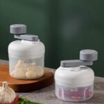 3-Speed Manual Food Chopper-Hand Crank Vegetable Chopper & Garlic Mincer for Effortless Dicing of Onions, Nuts, and Salsa - Compact Kitchen Gadget (100ML) - Image 2