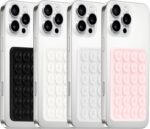 4Pack Silicone Suction Phone Case Mount, Silicon Adhesive Smartphones Stand Sticky, Hands-Free Phone Accessories Holder for Selfies and Videos (Black & White & Translucent & Light Pink) - Image 2