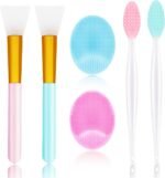 6 PCS Silicone Face Scrubber Brush Set, 2pcs Lip Scrub Brushes and Face Cleansing Brush Silicone Exfoliator Tool and Facial Applicator for Women Men - Image 2