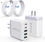 60W USB C Charger Block for iPhone 17 16 15,EIZLXQ 2-Pack USB C Wall Charger with Total 60W Max Output,10FT USB C Cable,Fast Charging Blocks for iPhone 17/16/15 Series,Galaxy,Pixel,iPad-Cream - Image 2