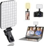 ALTSON 60 LED Portable Selfie Light Video Conference Lighting with Clip & Camera Tripod Adapter Rechargeable 2200mAh CRI 97+, 3 Light Modes for Phone iPhone Webcam Laptop Photo Makeup - Image 2
