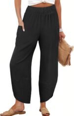 ANRABESS Womens Wide Leg Palazzo Capri Pants 2026 Summer Casual Loose High Waisted Lounge Flowy Cropped Beach Work Trousers - Image 2