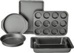 Amazon Basics 6 Piece Nonstick Carbon Steel Bakeware Set with Cake, Muffin, Cookie, and Loaf Pans, Easy Release, Oven Safe, 16.25 x 11.75 x 6.25 inches - Image 2
