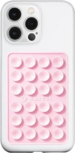 Anteel Silicone Suction Phone Case Adhesive Mount, Durable, Hands-Free Sticky Phone Holder, Upgraded Thickened and Enhanced Suction Power Sticky Phone Grip, 2.56"x3.94" (Light Pink) - Image 2