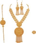 Aoleaky 24K gold European and American necklace, earrings, ring, bracelet, ladies' set, evening wear. (BJW99) - Image 2