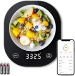 Arboleaf Smart Food Kitchen Scale, 22lb Digital Food Scale with Nutritional Calculator, Smart Kitchen Weighing with App for Macro, Keto, Calorie, Cooking, Grams and Ounces, 0.1oz/0.5g，Black - Image 2