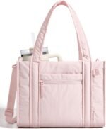 BAGSMART Boxy Tote Bag for Women, Crossbody Bag with Zipper, Crush Bow Purses for Travel Work College - Image 2