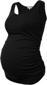 BHOME Maternity Tank Tops for Women Ruched Sleeveless Basic Tops Layering Maternity Shirt Vest Pregnancy Tee - Image 2