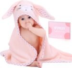 Baby Hooded Towel with Unique Animal Design Ultra Soft Thick Cotton Bath Towel for Newborn (Bunny) - Image 2