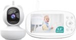Baby Monitor, 5.5" Split-Screen 2-Way Talk Video Monitor with Camera and Audio, Auto Motion Tracking, Al Virtual Fence, Local Playback, Cry Detection, 5X Zoom,VOX, No WiFi - Image 2