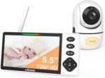 Baby Monitor with Camera and Audio, 5.5" 720P HD Screen Video Baby Monitor No WiFi VOX Mode Pan-Tilt-Zoom Alarm and 1000ft Range, Night Vision and Night Light, Ideal for Baby/Elderly/Pet - Image 2