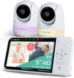 Babysense Prisma Baby Monitor with Camera and Audio, 5” HD Video Baby Monitor with 2 Cameras, 6-Color Night Light, Split Screen, Sound Machine with White Noise & Lullabies, Secure No WiFi - Image 2