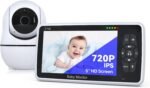 Babystar Baby Monitor with Camera and Audio, 720P HD Resolution 5" Display, 4000mAh Up to 22 Hour Battery, Remote Pan-Tilt-Zoom, No WiFi, VOX, Night Vision, 2-Way Audio, Lullabies, Temperature Sensor - Image 2
