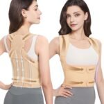 Back Brace Posture Corrector for Women & Men, Adjustable Shoulder Straightener with Full Back Support, Relief for Lower & Upper Back Pain, Hunchback & Scoliosis (Beige, Medium) - Image 2