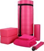 BalanceFrom 7-Piece Yoga Set with 71x24x1 Inches Extra Thick Mat and Carrying Sling – Includes 2 Blocks, Stretch Strap, 2 Towels, and Knee Pad for Home, Studio, and Gym Workouts - Image 2