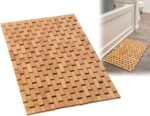 Bamboo Bath Mat - Foldable Wooden Bathmat - Accessories for Bathroom Sauna Spa Tub Step and Floor - 24 x 16 x 0.4 Inches [LxWxH] - Modern Farmhouse Decor Design - Image 2