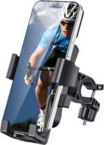 Bike Phone Holder Mount, Secure Handlebar Phone Mount Holder for Bike and Motorcycle, Suitable for iPhone and 4.5-6.8" Smartphones, Black - Image 2