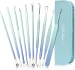 Blackhead Remover Tools MENOLY 10Pcs Pimple Popper Tool Kit, Blackhead Remover Extractor Tools, Pimple Comedone Extractor Acne Kit for Blackhead,Blemish,Zit Whitehead with Leather Bag - Image 2