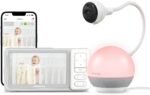 CHILLAX Baby Monitor Baby Mood Plus,5-inch 1080p HD Camera Wi-Fi Baby Monitor,with Sleep Trainer & Mood Light Soother,Flexible Gooseneck and 360°Pan View,Accessible via Phone App and Nursery Features - Image 2