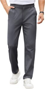 COOFANDY Mens Casual Chino Pants Elastic Waist Lightweight Trousers Classic-Fit Business Dress Pants with Pockets - Image 2
