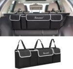 Car Trunk Organizer and Storage, Backseat Hanging Organizer for SUV, Truck, MPV, Waterproof, Collapsible Cargo Storage Bag with 4 Pockets, Car Interior Accessories (Black) - Image 2