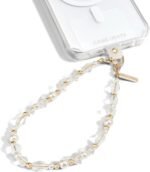 Case-Mate Beaded Phone Charm - Detachable Anti Theft Strap - Hands-Free iPhone Wrist Strap for Women - Phone Chain Wristlet - Fits Galaxy, Pixel and More - Crystal Pearl Gold - Image 2