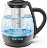 Chefman Electric Kettle with Tea Infuser, Compact 1L (4 Cups), 1500W, Removable Lid for Easy Cleaning, Boil-Dry Protection, Stainless Steel Filter, BPA Free, Auto Shut Off, Small Electric Tea Kettle - Image 2