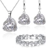 Crystalline Azuria Jewelry Sets For Women Premium Wedding Bridal Jewelry Set With Necklace And Earring For Bride Cubic Zirconia Bridesmaid Jewelry - Image 2