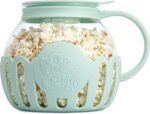 Ecolution Patented Micro-Pop Microwave Popcorn Popper with Temperature Safe Glass, 3-in-1 Lid Measures Kernels and Melts Butter, Made Without BPA, Dishwasher Safe, 3-Quart, Aqua - Image 2